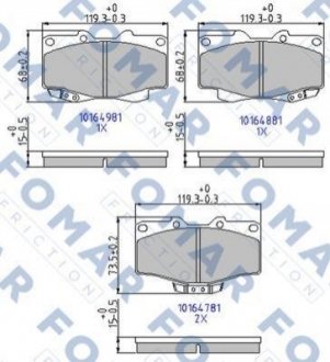 FO 464781 FOMAR Колодки гальмівні дискові