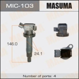 MIC103 MASUMA Котушка запалювання Toyota Avensis 1.6, 1.8 (00-08), Corolla 1.6, 1.8 (00-11) (MIC-103) MASUMA