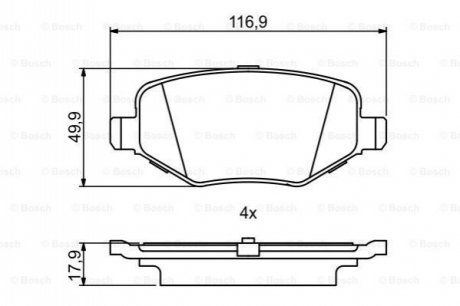 0 986 495 396 BOSCH Колодки гальмівні дискові