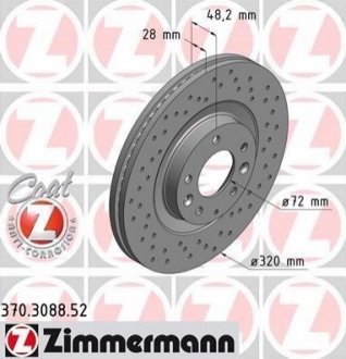 370.3088.52 ZIMMERMANN Диск гальмівний