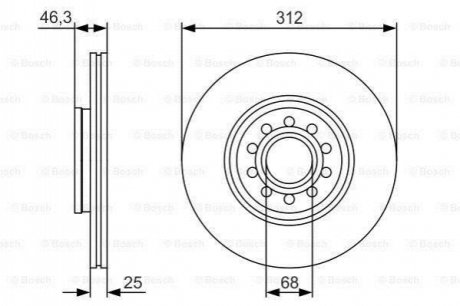 0986479S23 BOSCH Диск гальмівний