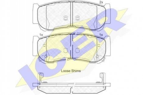 181829 ICER Комплект гальмівних колодок (дискових)