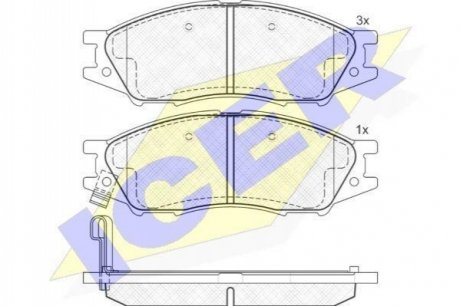 181635 ICER Комплект гальмівних колодок (дискових)