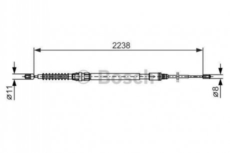 1 987 482 373 BOSCH Трос ручного гальма