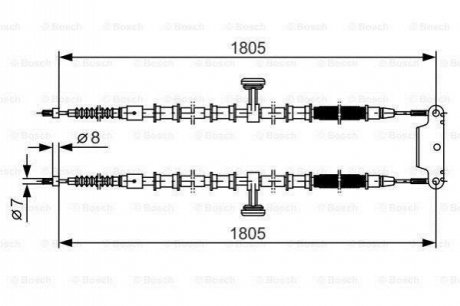 1 987 477 907 BOSCH Трос ручного гальма