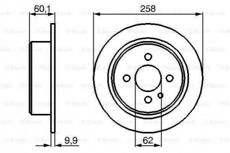 0 986 478 034 BOSCH ДИСК ГАЛЬМIВНИЙ ЗАДНIЙ