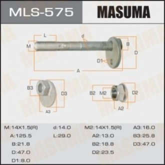 MLS575 MASUMA Болт развальный Toyota Land Cruiser (-07)