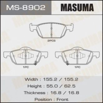 MS8902 MASUMA Колодка тормозная (MS8902) MASUMA