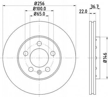 8DD355105361 HELLA Диск гальмівний з покриттям PRO; передн.