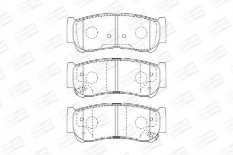 572608CH CHAMPION Колодки тормозные дисковые задні HYUNDAI H-1 / STAREX Bus (A1) 97-, H-1 Platfor