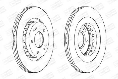 562528CH CHAMPION Диск тормозной передний (кратно 2шт.) CITROEN C-CROSSER (VU_, VV_) (07-)/MITSUBI