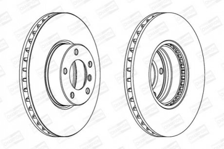 562384CH1 CHAMPION Диск тормозной передний BMW 5 (E39) 95-03, 5 Touring (E39) 96-04 (562384CH-1) CH