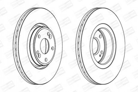 562381CH CHAMPION Диск тормозной передний (кратно 2шт.) RENAULT LAGUNA II (BG0/1_) 01-07, LAGUNA I