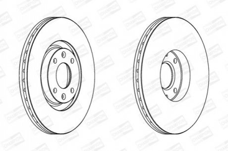 562267CH CHAMPION Диск гальмівний передній (кратно 2) Citroen C4 Grand Picasso I (UA_) (06-13), C4 I (LC_) (04-14) (562267CH) CHAMPION