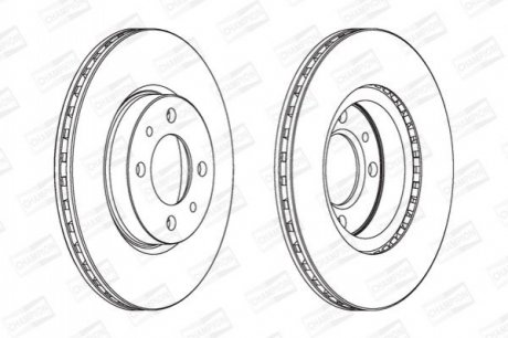 561861CH CHAMPION Диск тормозной передний (кратно 2шт.) FIAT BARCHETTA (183_) 95-05, BRAVO I (182_