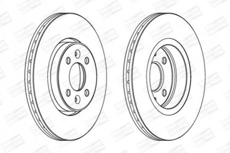 562103CH CHAMPION Диск тормозной передний (кратно 2шт.) RENAULT MEGANE I (BA0/1_) 95-04, MEGANE II