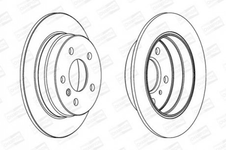 562274CH CHAMPION Диск тормозной задний (кратно 2шт.) MERCEDES-BENZ A-CLASS (W169) (04-12), B-CLAS