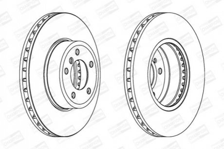 562397CH1 CHAMPION Диск тормозной передний BMW 5 (E60) 01-10, 5 Touring (E61) 04-10 (562397CH-1) CH