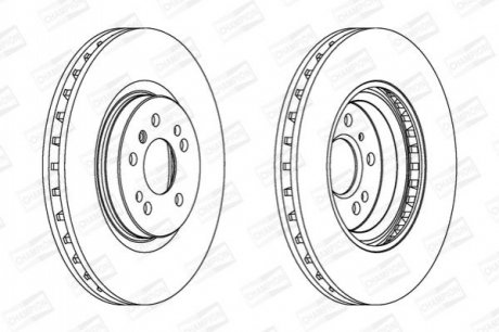 562403CH1 CHAMPION Диск тормозной передний MERCEDES-BENZ M-CLASS (W164) 05-12, R-CLASS (W251, V251)