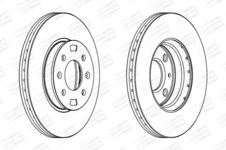 562554CH CHAMPION Диск тормозной передний (кратно 2шт.) HYUNDAI ACCENT III Saloon (MC) 05-12, ACCE