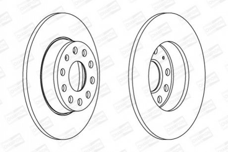 562614CH CHAMPION Диск тормозной задний (кратно 2шт.) SKODA YETI (5L) 09-17|VW CADDY III Box Body/