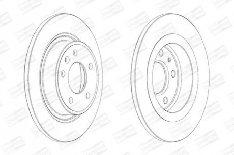 562640CH CHAMPION Диск тормозной задний (кратно 2шт.) CHEVROLET CRUZE (J300) (09-)/OPEL ASTRA J (P