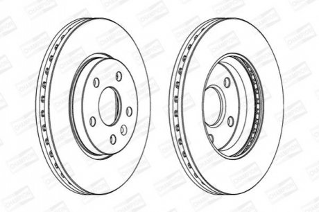 562642CH CHAMPION Диск тормозной передний (кратно 2шт.) CHEVROLET AVEO (T300) 11-, CRUZE (J300) 09