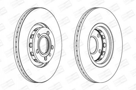 562383CH CHAMPION Диск тормозной передний (кратно 2шт.) AUDI A4 B6 Avant (8E5) 00-05, A4 B6 Conver