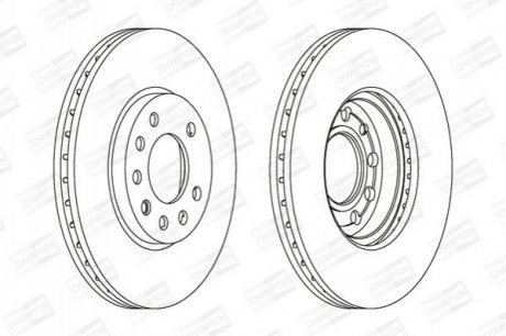 562070CH CHAMPION Диск тормозной передний (кратно 2шт.) OPEL ASTRA H (A04) 04-14, MERIVA A MPV (X0