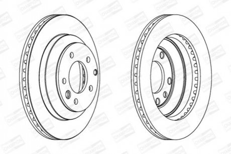 562393CH CHAMPION Диск тормозной задний (кратно 2шт.) AUDI Q7 (4LB) (06-16)/PORSCHE CAYENNE (92A)