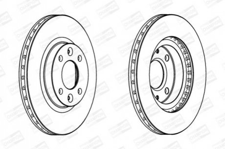 562960CH CHAMPION Диск гальмівний передній (кратно 2) Renault Logan II (12-), Sandero II (12-), Clio IV (Bh_) (12-) (562960CH) CHAMPION