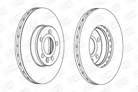 562382CH CHAMPION Диск тормозной передний (кратно 2шт.) FORD GALAXY I (WGR) (95-06)/SEAT ALHAMBRA