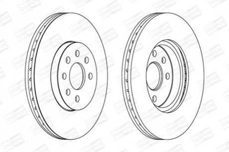 562278CH CHAMPION Диск тормозной передний (кратно 2шт.) OPEL ASTRA H (A04) 04-14, ASTRA H CLASSIC