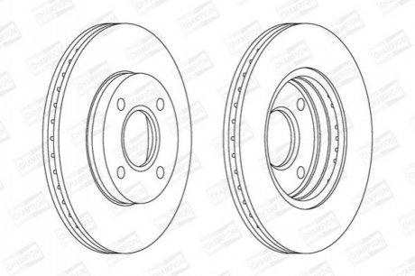 562078CH CHAMPION Диск тормозной передний (кратно 2шт.) FORD FIESTA IV (JA_, JB_) 95-06, FIESTA V