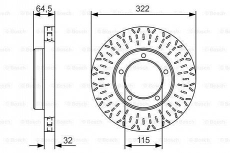 0 986 479 A64 BOSCH Гальмівний диск TOYOTA  Land Cruiser J100, J105 322мм \'\'F \'\'4,2-4,7 \'\'98>>