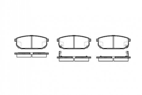 P1142302 WOKING Колодки тормозные дисковые задние Kia Sorento i 2.4 02-,Kia Sorento i 2.5 02- (P