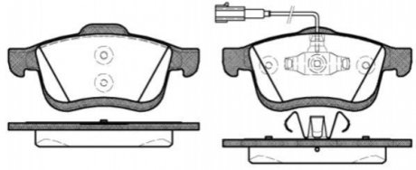 P1083322 WOKING Гальмівні колодки пер. Doblo 10- (диск 305mm)(155.2x69.08x20.3)