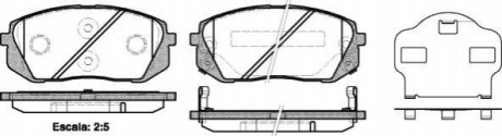 P1202302 WOKING Колодки тормозные дисковые передние Hyundai Ix35 1.6 09-,Hyundai Ix35 1.7 09- (P