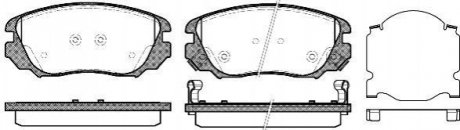 P1285302 WOKING Колодки тормозные дисковые передние Chevrolet Camaro 3.6 09-15,Chevrolet Malibu