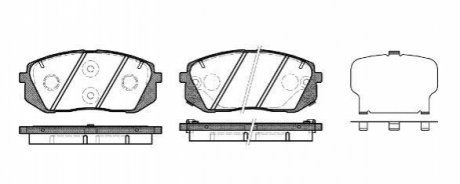 P1202322 WOKING Колодки тормозные дисковые передние Hyundai Genesis 2.0 08-,Hyundai I40 1.6 12-