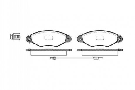 P743301 WOKING Гальмівні колодки перед. Kangoo 1.2-1.6 97- (Bosch) (з датчиком)