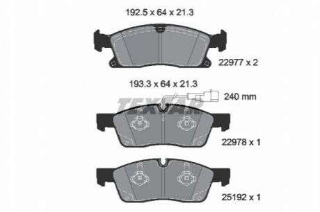 2297701 TEXTAR Гальмівні колодки, дискові