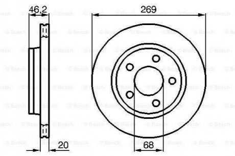 0 986 478 316 BOSCH ДИСК ГАЛЬМIВНИЙ ЗАДНIЙ