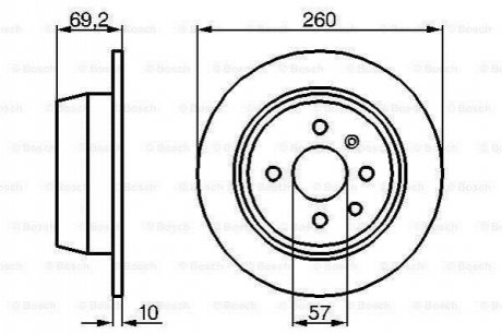 0 986 478 086 BOSCH Гальмівний диск OPEL AstraF/VectraA/VectraB F "92-"03