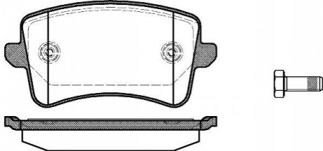 P1243300 WOKING Колодки тормозные дисковые задние Audi A4 1.8 07-15,Audi A4 2.0 07-15,Audi A4 2.