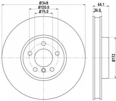 8DD355119271 HELLA Диск гальмівний з покриттям PRO; передн., прав.