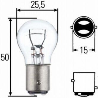 8GD002078241 HELLA Лампа розжарювання, P21/5W 24V 21/5W BAY 15d