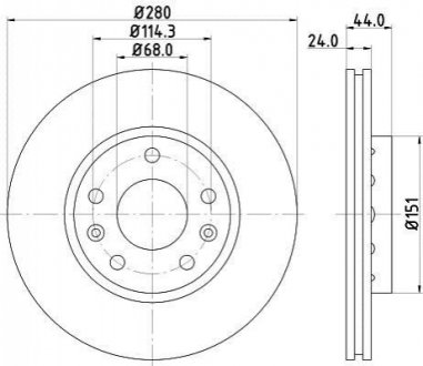 8DD355116151 HELLA Диск гальмівний з покриттям PRO; передн.