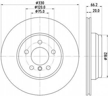 8DD355129641 HELLA Диск гальмівний PRO High Carbon; задн.