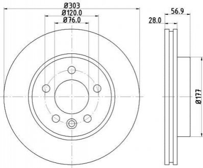 8DD355129211 HELLA Диск гальмівний